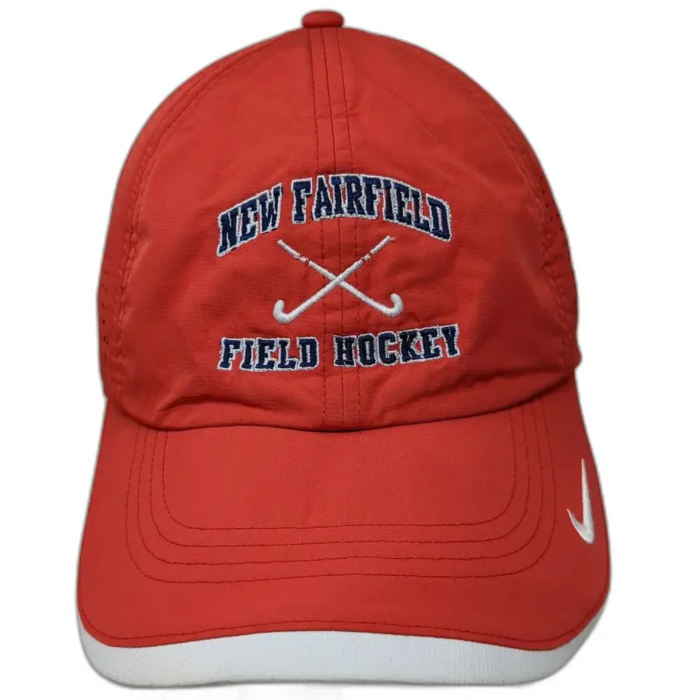 Nike Baseball Cap Red One Size New Fairfield Field Hockey Mesh Perforated Hat